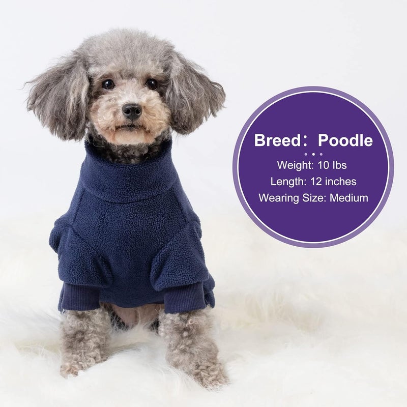 cyeollo Store Dog Pajamas Warm Dog Coat for Cold Weather Stretchy Soft Doggie Onesie, Winter Pet Clothes Jumpsuit for Small Dogs Pet Apparel, Navy S - Image 4